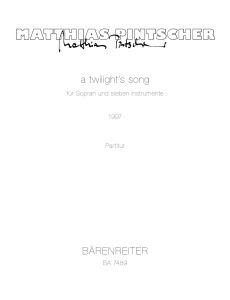 A Twilght's Song (E E Cummings) (Score)