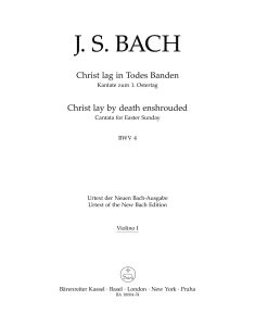 Cantata No.4 Christ lag in Todes Banden (BWV 4) (Violin I)