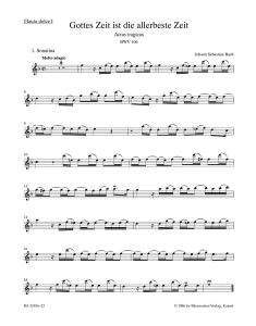 Cantata No.106 Gottes Zeit ist die allerbeste Zeit "Actus tragicus" (BWV 106) (Treble Recorder I)