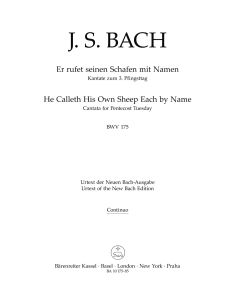 Cantata No.175 Er rufet seinen Schafen mit Namen (BWV 175) (Cello/Bass)