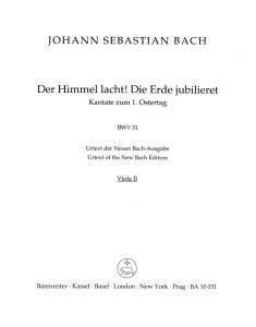 Cantata No.31: Der Himmel lacht! Die Erde jubilieret (BWV 31) (Viola II)