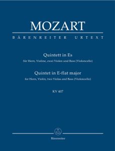 Quintet for Horn in E-flat major (K.407) (Study Score)