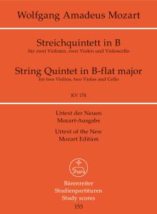String Quintet in B flat major (K.174) (Study Score)
