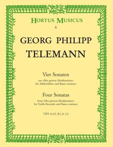 Four Sonatas for Treble Recorder and Basso continuo