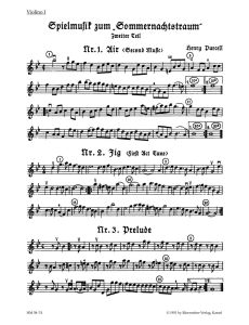Incidental Music for A Midsummer Night's Dream Part 2 - From the opera The Fairy Queen (Violin I)