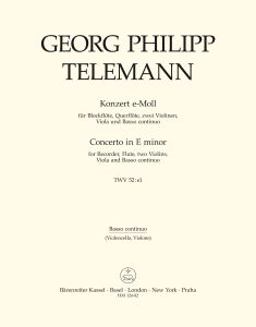 Concerto for Recorder and Flute in E minor (TWV 52: e1) (Cello/Bass)
