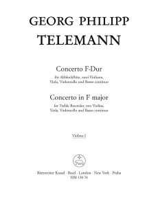 Concerto for Treble Recorder in F major (TWV 51:F1) (Violin I)
