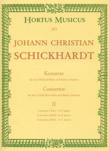Concertos for four Treble Recorders and Basso continuo II (Score & Parts)