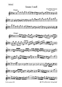 Sonata in F minor for 2 Violins, 2 Violas & Basso continuo TWV 44:32 (Violin I)
