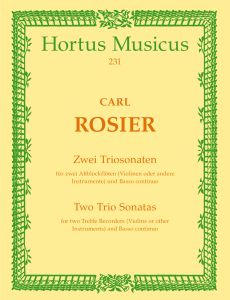 Two Trio Sonatas for two Treble Recorders (Violins) and Basso continuo