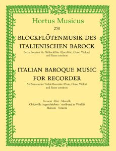Italian Baroque Music for Treble Recorder & Basso continuo
