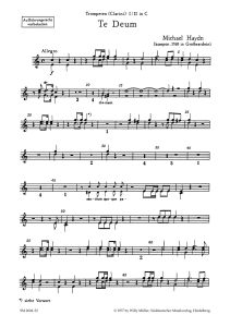 Te Deum First setting of 1760. Trumpets