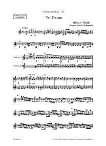 Te Deum First setting of 1760. Violins