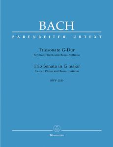 Trio Sonata for Two Flutes and Basso Continuo in G major (BWV 1039) (Score & Parts)