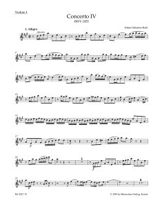 Concerto for Harpsichord No.4 in A major (BWV 1055) (Violin I)