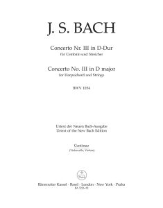 Concerto for Harpsichord No.3 in D major (BWV 1054) (Cello/Bass)