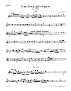 Missa brevis in F major (Hob XXII:1) (Violin I)