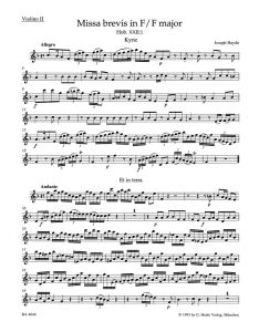 Missa brevis in F major (Hob XXII:1) (Violin II)