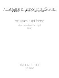 Zeit Raum I. Ad Fontes