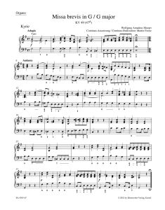 Missa brevis in G major (K.49) (Organ)