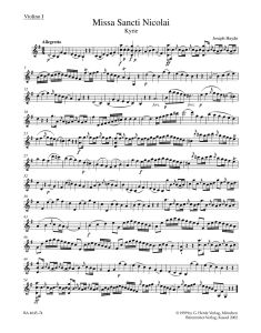 Missa Sancti Nicolai (St Nicholas Mass) (Hob.XXII:6) (Violin I)
