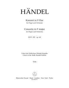 Concerto for Organ in F Major Op.4/4 (HWV 292) (Viola)