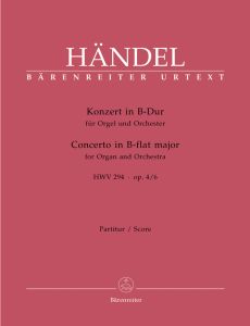 Concerto for Organ in B-flat Major Op.4/6 (HWV 294) (Full Score, paperback)