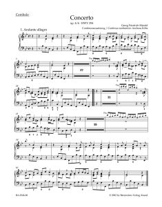 Concerto for Organ in B-flat Major Op.4/6 (HWV 294) (Cembalo)