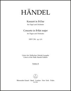 Concerto for Organ in B-flat Major Op.4/6 (HWV 294) (Violin II)