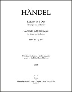 Concerto for Organ in B-flat Major Op.4/6 (HWV 294) (Viola)