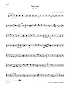 Concerto for Flute (Oboe) in G minor (HWV 287) (Viola)