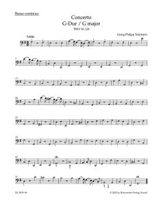 Concerto for Viola in G major (TWV 51: G9) (Cello/Bass)