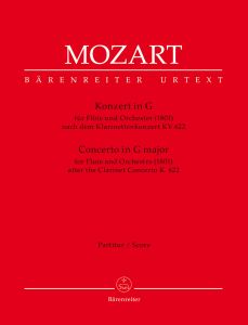 Concerto for Flute in G major in an arrangement of the Clarinet Concerto (K.622) (Full Score)