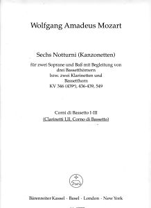 6 Notturni - Canzonettas (K.346, 436-439, 549) (Playing Score)