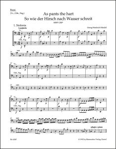 As Pants The Hart (HWV 251e) (Cello/Bass)