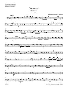 Concerto for Piano No.5 in D major (K.175) & Concert Rondo in D major (K.382) (Cello/Bass)