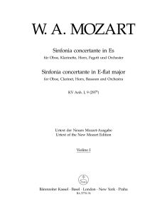Sinfonia concertante for Oboe, Clarinet, Horn, Bassoon in E-flat major (K.297b) (Violin I)