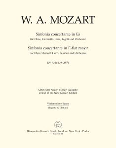 Sinfonia concertante for Oboe, Clarinet, Horn, Bassoon in E-flat major (K.297b) (Cello/Bass)