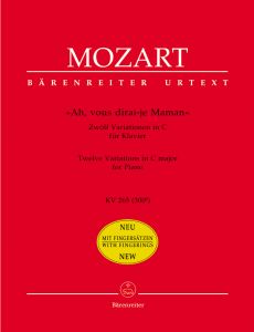 Twelve Variations in C major on Ah, vous dirai-je Maman (K.265) (Piano, with fingering)