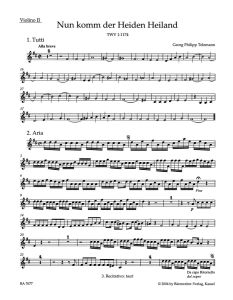 Nun komm der Heiden Heiland - Come Now, O Lord And Saviour (TVWV 1: 1174) (Violin II)
