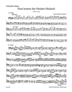 Nun komm der Heiden Heiland - Come Now, O Lord And Saviour (TVWV 1:1174) (Cello/Bass)