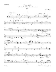 Concerto for Cello in E minor Op.85 (Violin II)