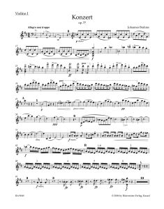 Concerto for Violin in D major Op.77 (Violin I)