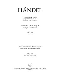Concerto for Organ No.13 in F major (HWV 295) (The Cuckoo and the Nightingale) (Oboe I/II Early)