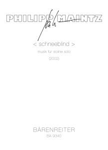 schneeblind for Violin solo