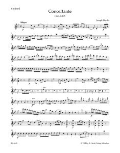 Concertante for Oboe, Bassoon, Violin, and Violoncello (Hob.I:105) (Violin I)
