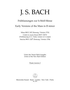 Mass B minor. Early versions BWV 232 (Wind Set)