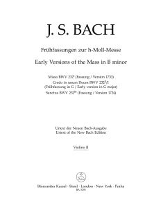 Mass B minor. Early versions BWV 232 (Violin II)