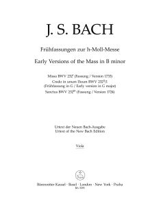 Mass B minor. Early versions BWV 232 (Viola)