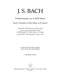 Mass B minor. Early versions BWV 232 (Cello/Double Bass)